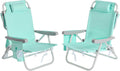 Low-profile beach chairs (set of 2) — compact and portable; ideal for the beach, camping, and travel.