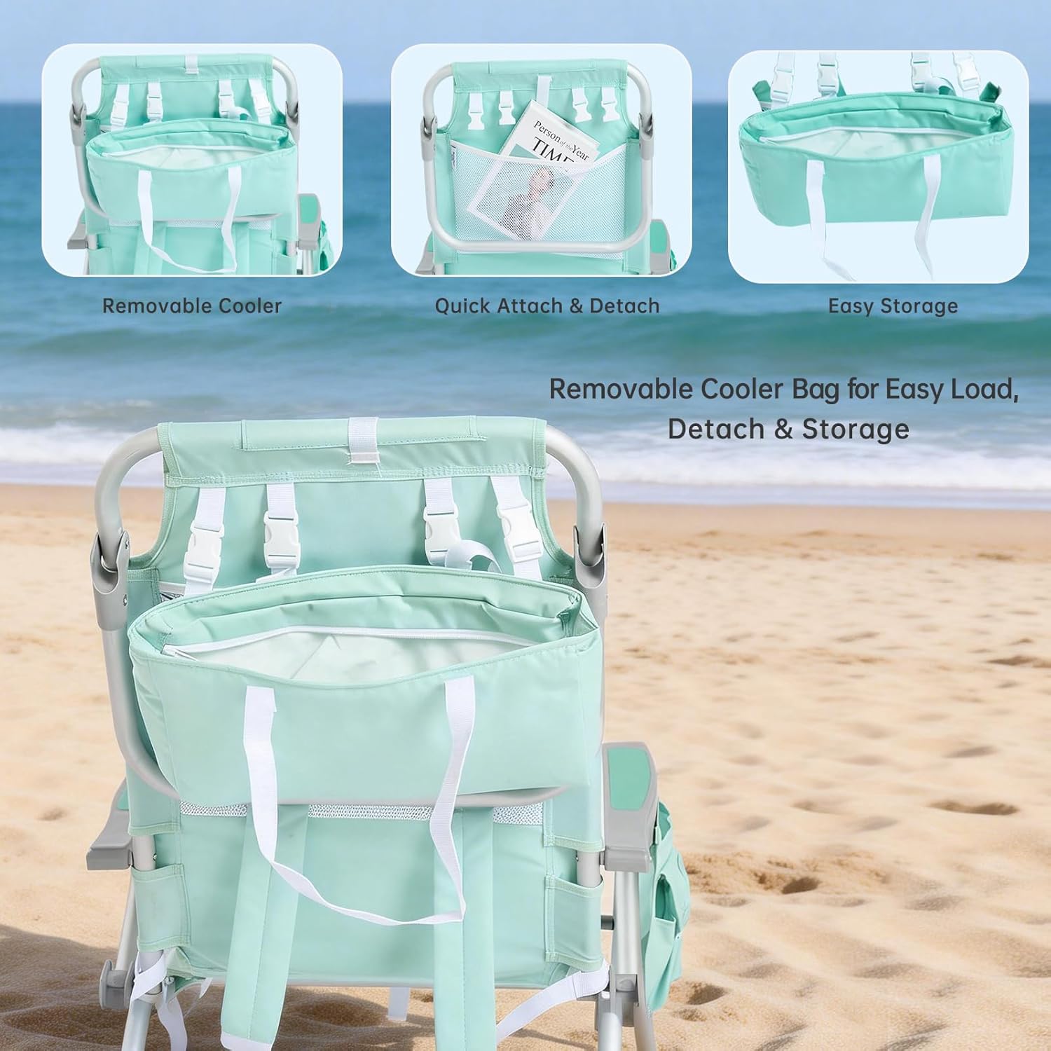 Low-profile beach chairs (set of 2) — compact and portable; ideal for the beach, camping, and travel.