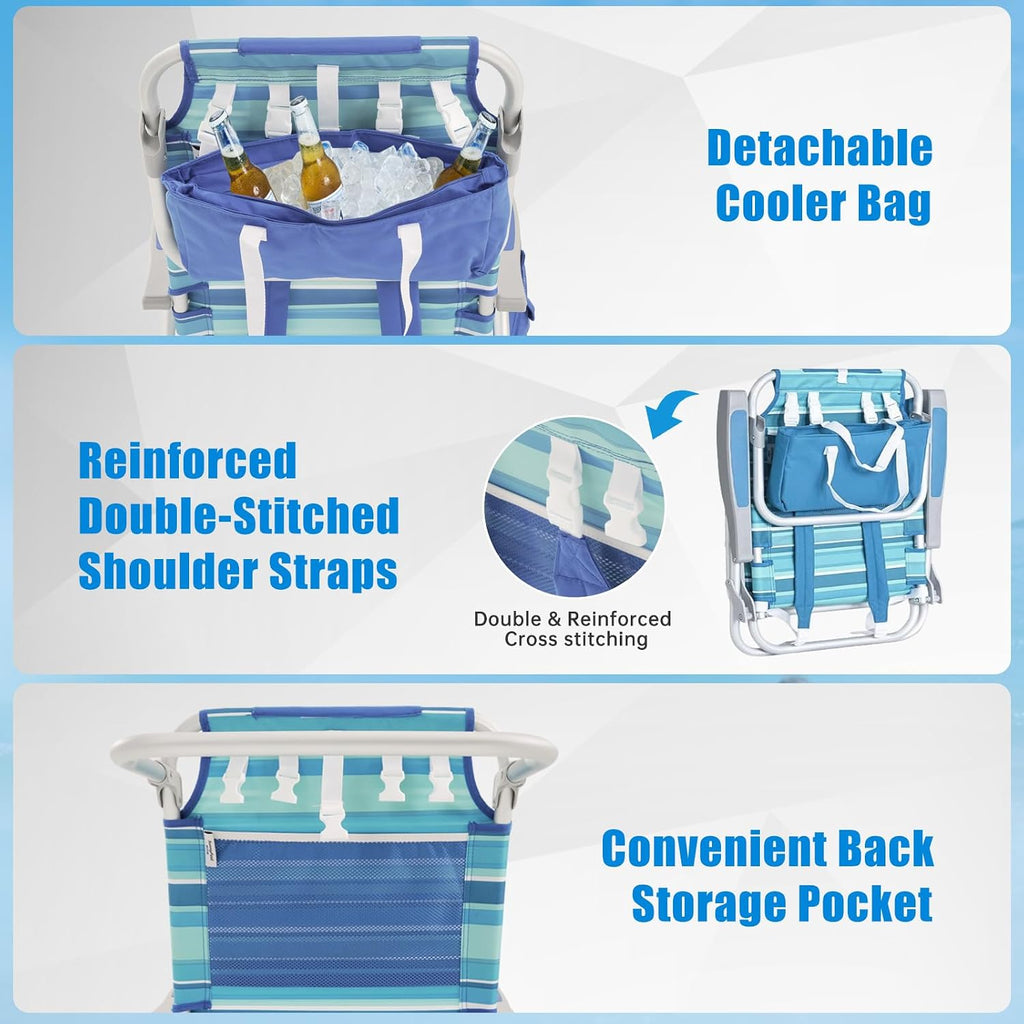 Low-profile beach chairs (set of 2) — compact and portable; ideal for the beach, camping, and travel.